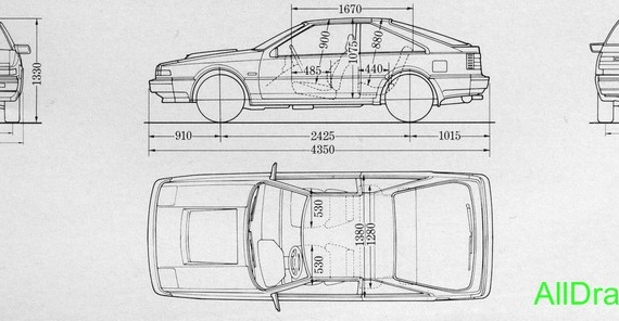 Nissan Silvia S12 (1984) (Ниссан Сильвия С12 (1984)) - чертежи (рисунки) автомобиля